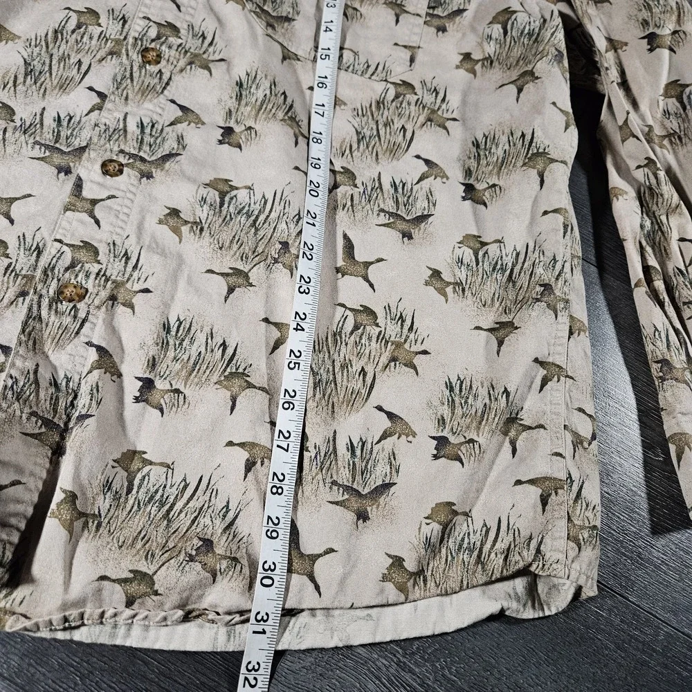 Woolrich Flying Ducks Shirt Mens XL Brown Hunting Long Sleeve Outdoors Hiking - Picture 7 of 7